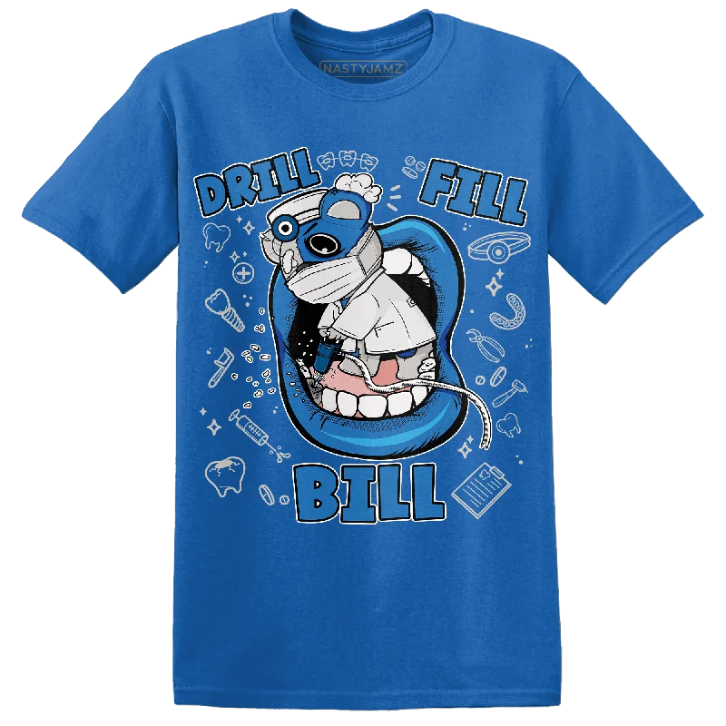 Metallic - threaded women's T - shirt for a touch of glamourNastyJamz Industrial Blue 4s T Shirt Match BER The Dentist