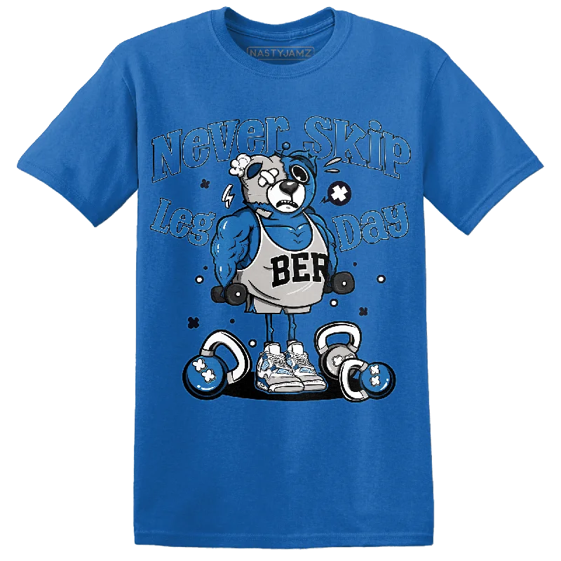 Women's T - shirt with a patch pocket and a button - down frontNastyJamz Industrial Blue 4s T Shirt Match Leg Day BER