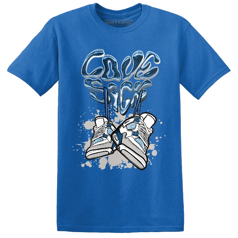 Ruffled women's T - shirt for a feminine touchNastyJamz Industrial Blue 4s T Shirt Match Sneaker Love Sick