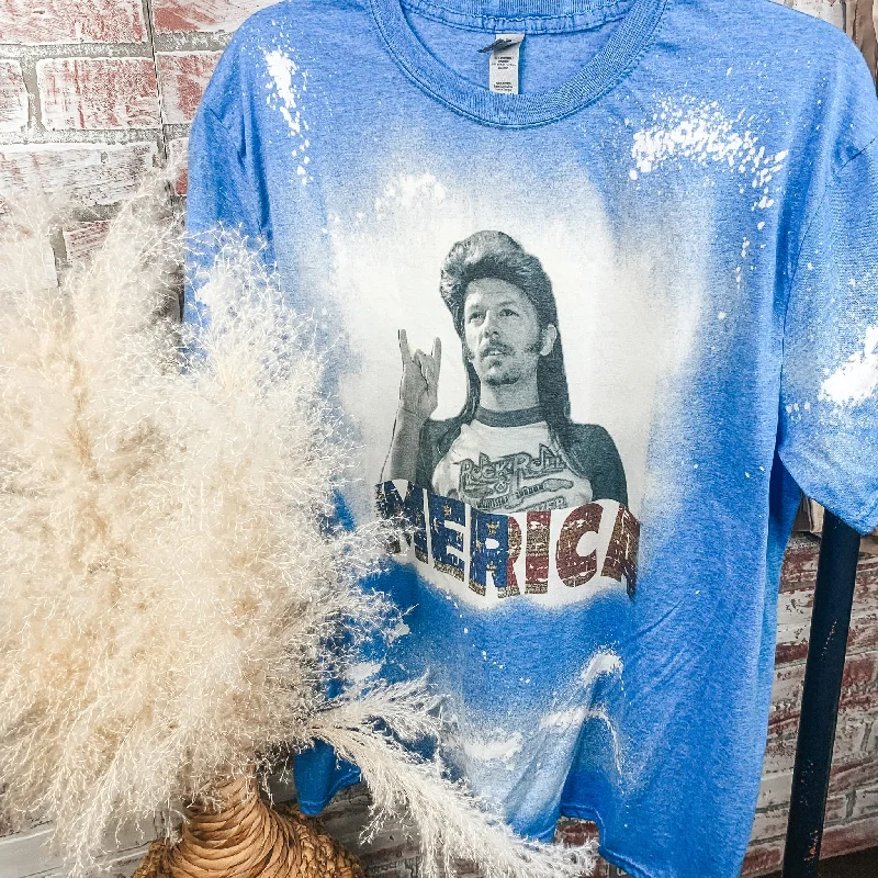 Button - up women's T - shirt in a pastel colorJoe Dirt Merica Bleached Tee