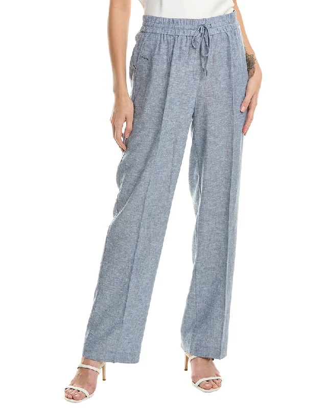 Pleated pants for women with a formal touchJones New York Drawstring Linen-Blend Pant