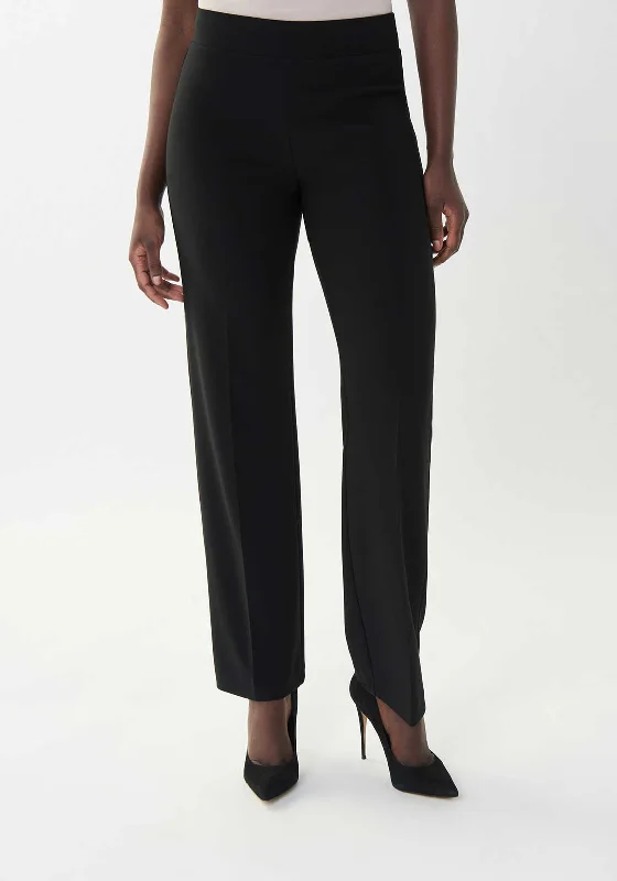 Drawstring wide leg pants for women in a casual and relaxed styleJoseph Ribkoff Pleated Wide Leg Trousers, Black