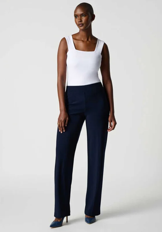 Recycled nylon pants for women in an eco - friendly sporty optionJoseph Ribkoff Pleated Wide Leg Trousers, Navy Recycled nylon pants for women in an eco - friendly sporty optionJoseph Ribkoff Pleated Wide Leg Trousers, Navy