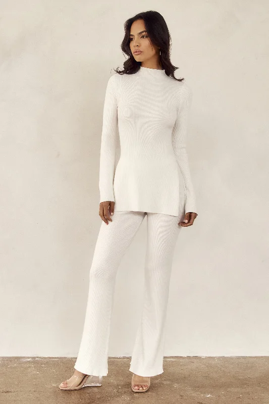 Paisley patterned pants for women in an elegant styleJovie Knit Pants - Off White
