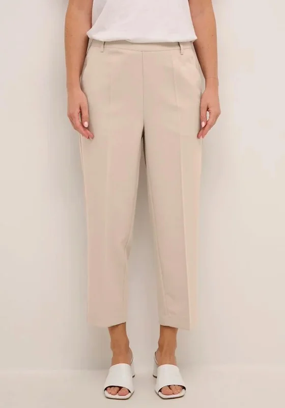 Corduroy wide leg pants for women in fallKAFFE Kasakura Cropped Trousers, Antique White