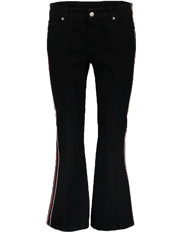 Belted pants for women to define the waistKick Flare Denim