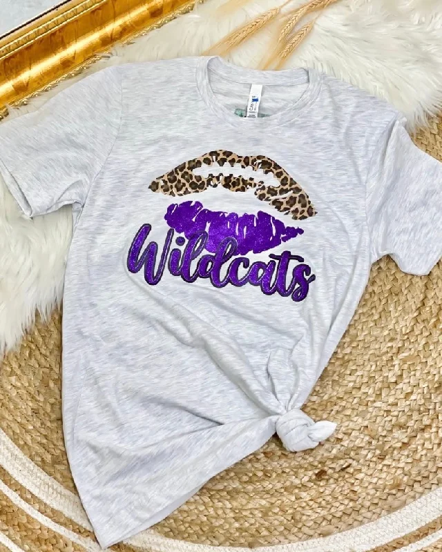 Women's T - shirt with a sequined collarKiss Me Wildcats