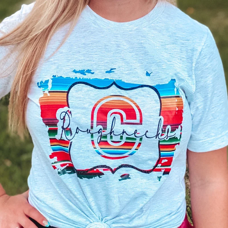 Women's T - shirt with a beaded - embroidery detailLadies Serape Roughnecks Tee