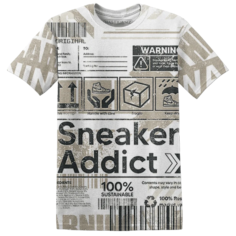Cable knit women's T - shirt with a cable - textured pocketNastyJamz Latte 1s T Shirt Match Sneaker Addict 3D All-Over Print Warning