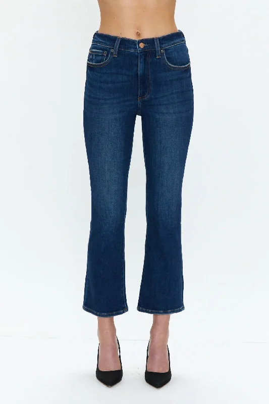 High waisted skinny jeans for women in a figure - hugging styleLennon High Rise Crop Bootcut In Blue High waisted skinny jeans for women in a figure - hugging styleLennon High Rise Crop Bootcut In Blue