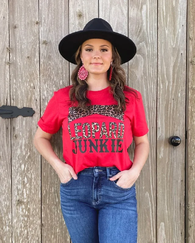 Floral - embroidered women's T - shirtLeopard Junkie Tee In Red