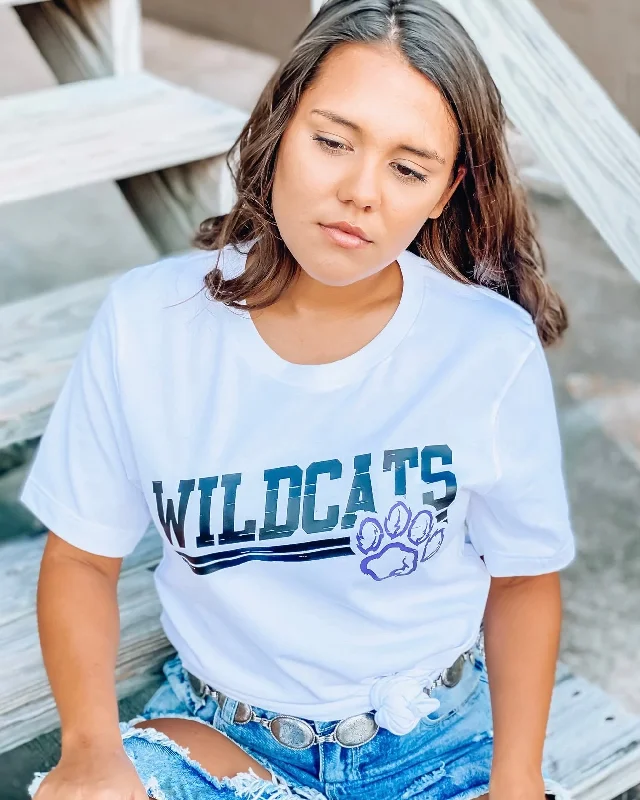 Open - front women's T - shirt with a beltLet's Go Wildcats Tee