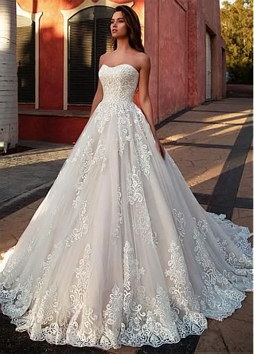 Drop - waist 1920s - style wedding dresslong prom dress Marvelous Tulle Sweetheart Neckline A-line Wedding Dress With Lace Appliques cg17689 Drop - waist 1920s - style wedding dresslong prom dress Marvelous Tulle Sweetheart Neckline A-line Wedding Dress With Lace Appliques cg17689