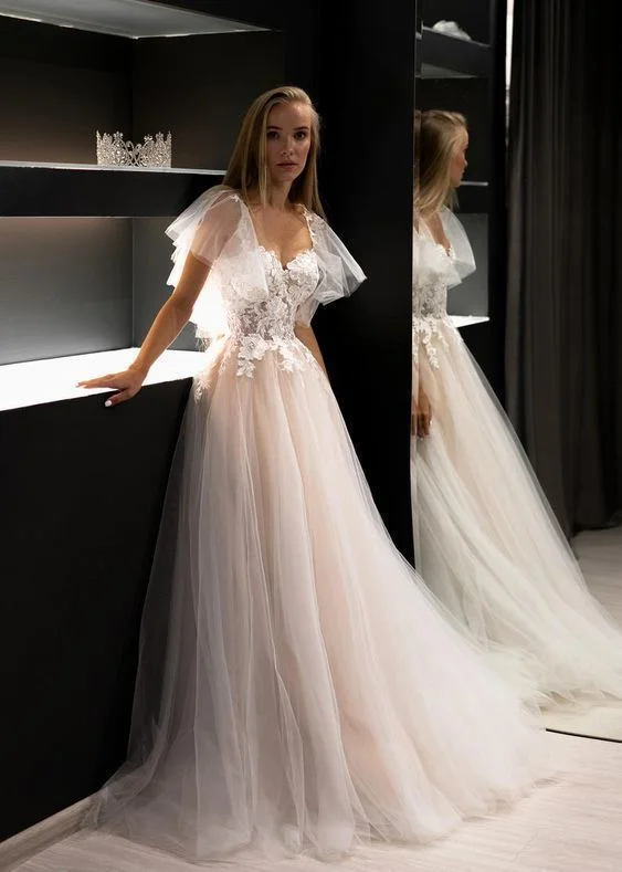 High - low hem wedding dress for a trendy touchLong Prom Dress, wedding dress Evening Dress   cg12541