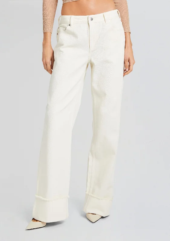 Short - and - sweet tea - length wedding dressMargot Cuffed Boyfriend Jean