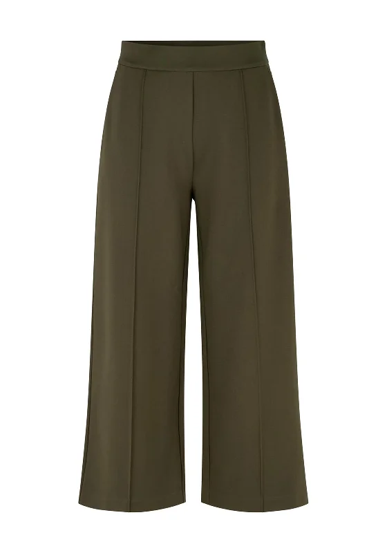 Trousers with side slits for women in a modern designMasai Piana Wide Leg Culottes, Olive Night