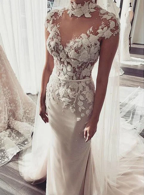 Velvet Wedding Dresses with Satin Trim for a Rich and Opulent LookMermaid Lace Appliques Backless Wedding Dresses,Elegant High Neck Cap Sleeve Bridal Dresses Prom Dress cg15083 Velvet Wedding Dresses with Satin Trim for a Rich and Opulent LookMermaid Lace Appliques Backless Wedding Dresses,Elegant High Neck Cap Sleeve Bridal Dresses Prom Dress cg15083
