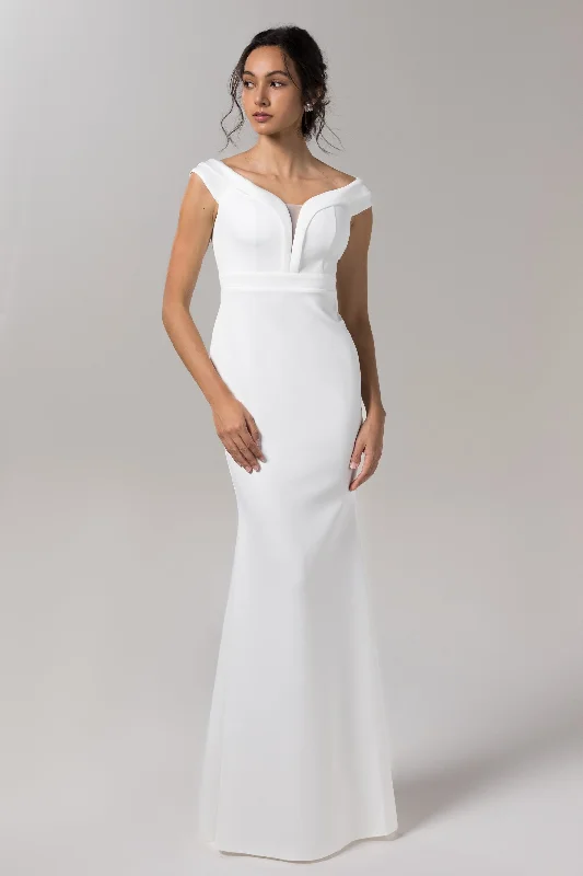 Embroidered Wedding Dresses with Metallic Thread for a Luxurious FeelMermaid Sweep-Brush Train Elastic Knitted Fabric Wedding Dress CW2602 Embroidered Wedding Dresses with Metallic Thread for a Luxurious FeelMermaid Sweep-Brush Train Elastic Knitted Fabric Wedding Dress CW2602