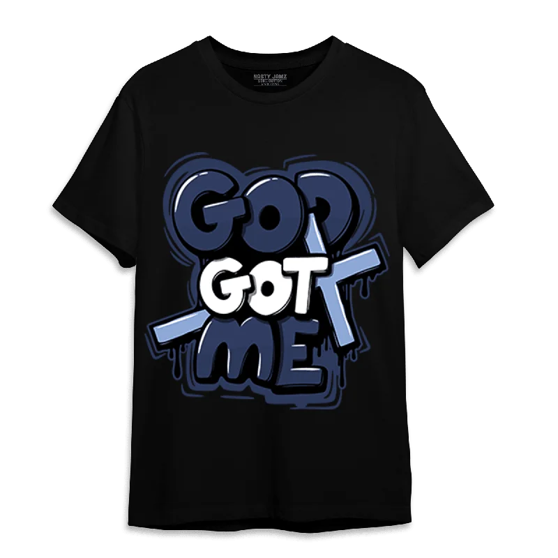 Plus size women's V - neck T - shirt for a flattering lookNastyJamz Midnight Navy 5s T Shirt Match God Got Me