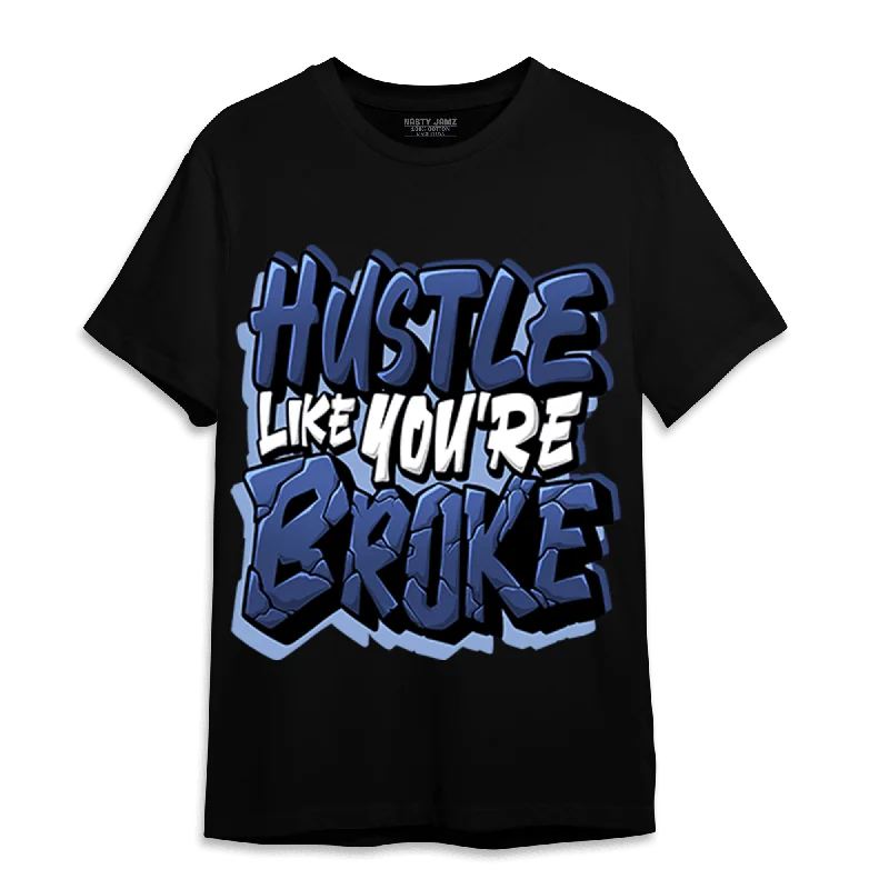 Women's T - shirt with a burnout patternNastyJamz Midnight Navy 5s T Shirt Match Hustle Like Broke