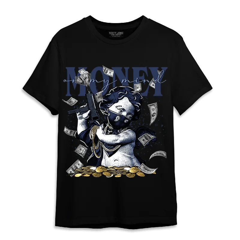 Women's T - shirt with a patch pocketNastyJamz Midnight Navy 5s T Shirt Match Money On My Mine Gang
