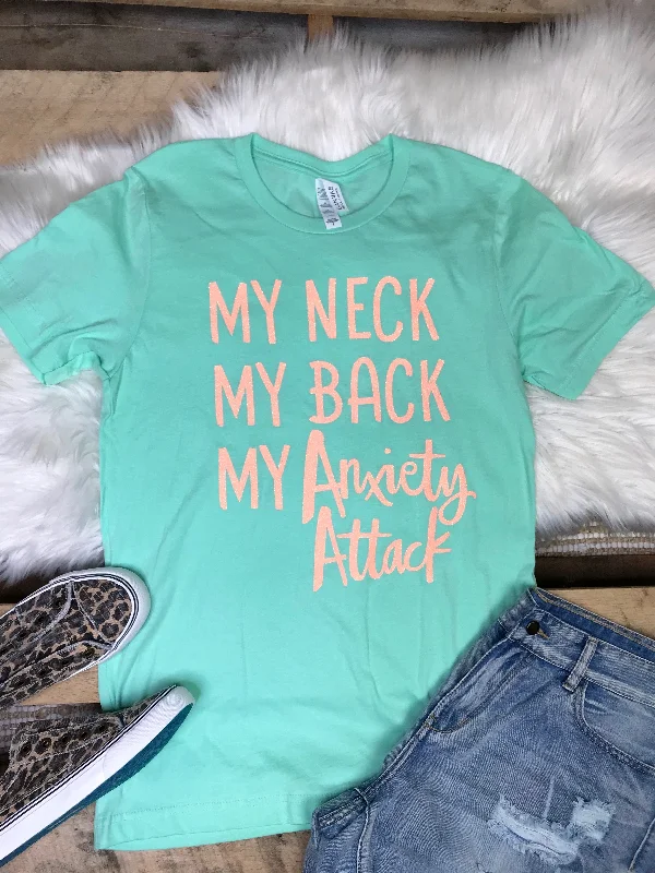 Button - up women's T - shirt in a pastel colorMy Anxiety Attack Tee