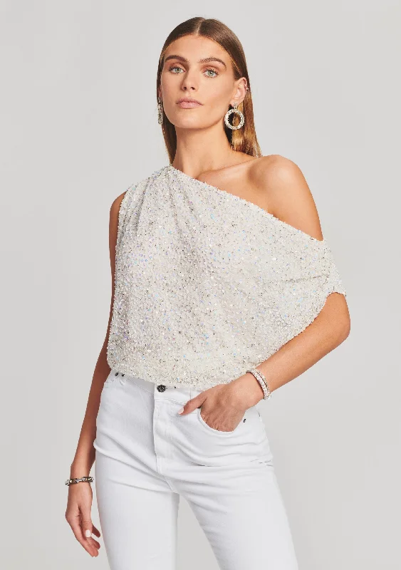 Strapless Wedding Dresses with Crystal Embellishments for a Sparkling LookMyles Sequin Top