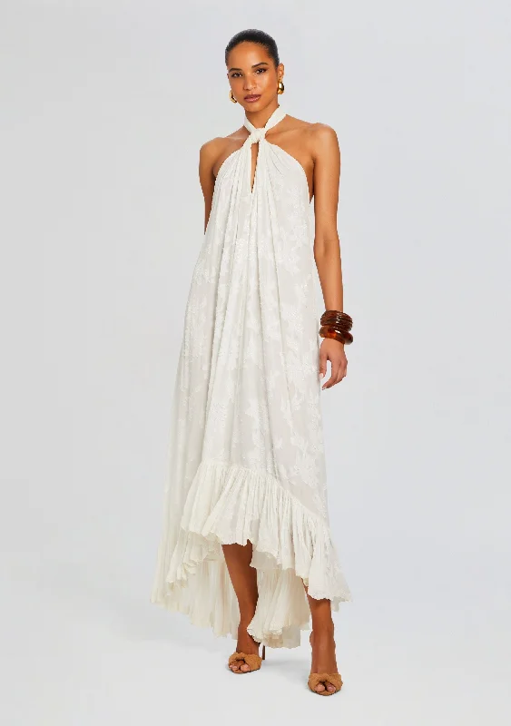 Chiffon - draped empire waist wedding dressNera Long Dress