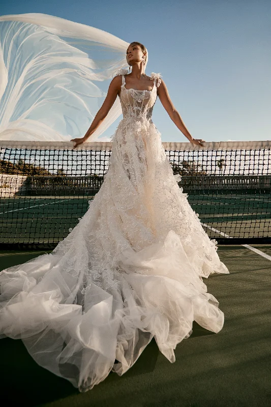 High - low hem wedding dress for a trendy touchNirvana
