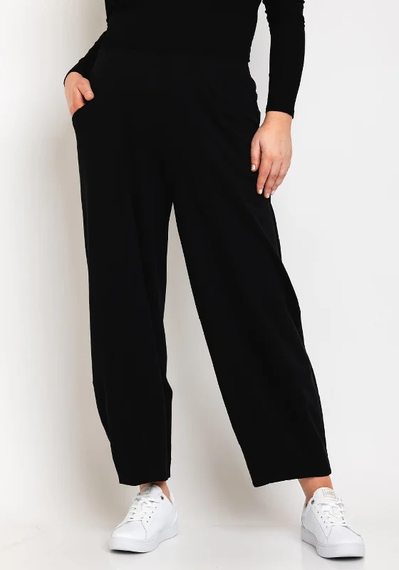 Ruffled pants for women with a feminine lookNOEN Balloon Leg Casual Trousers, Black
