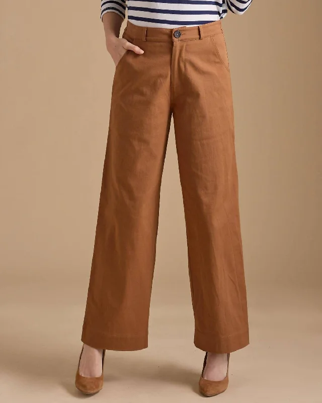Polyester blend wide leg dress pants for women in a durable and formal styleOn The Fly Pants In Nuthatch
