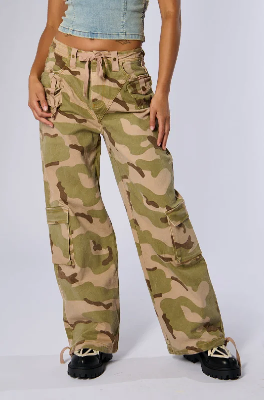 Sequined wide leg jeans for women in a glamorous and party - ready styleON TOP OF IT CAMO JOGGER