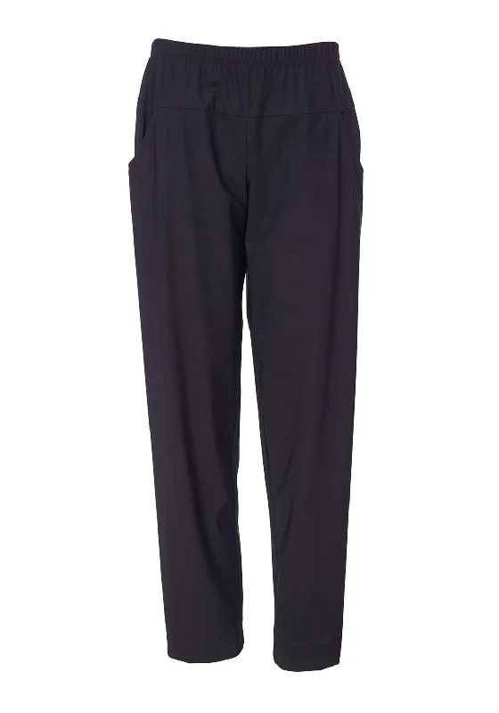 Ripped jeans for women in a punk styleOra Casual Stretch Waist Trouser, Black