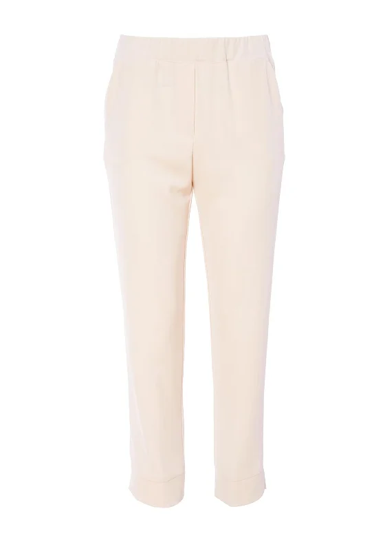 Flowy maxi pants for women in a beachy styleOra High Rise Slim Leg Trouser, Champagne