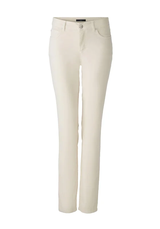 Trousers with side slits for women in a modern designOui Baxtor Mid Rise Slim Fit Jegging Trouser, Whitecap Gray