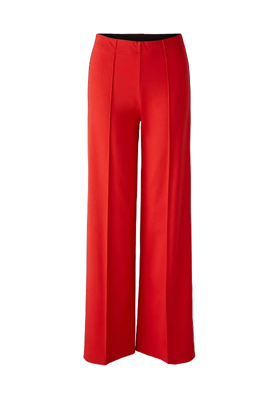 Wide leg linen blend pants for women in summerOui High Rise Pintuck Wide Leg Trouser, Aura Orange