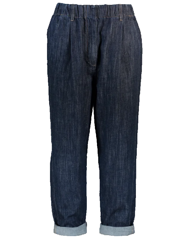 Plaid wide leg pants for women in a preppy styleOversized Denim Pant