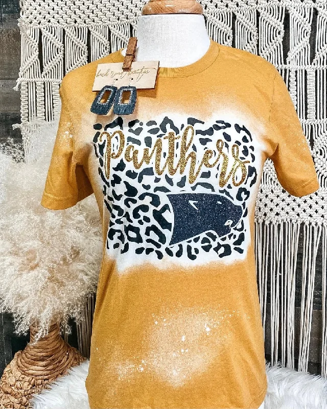 Women's T - shirt with a cable knit patternPanthers Bleached Out Leopard Tee