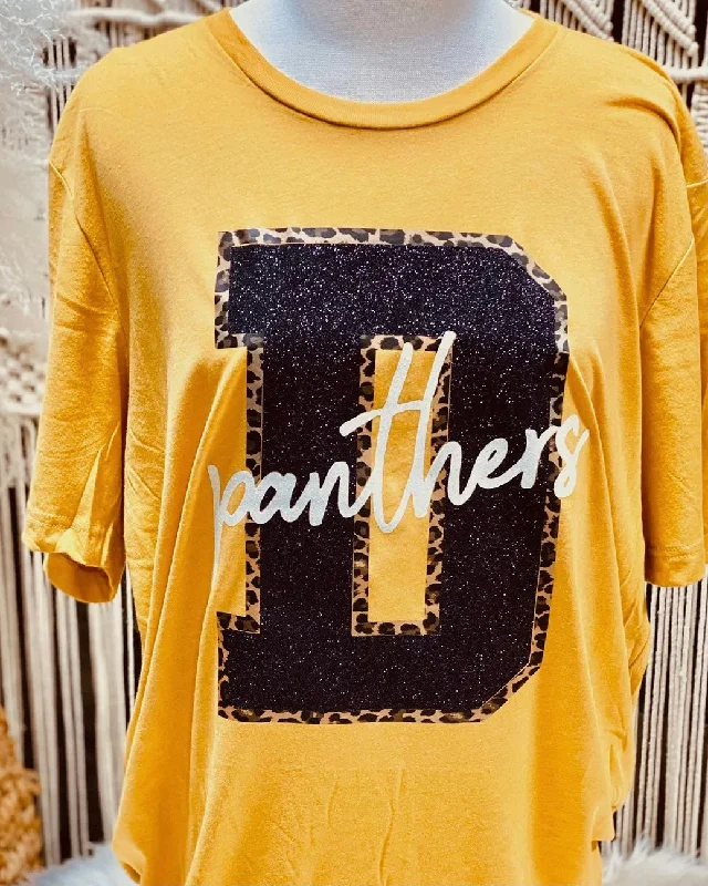 A - line women's T - shirt dress for a feminine silhouettePanthers D With Leopard Outline Tee A - line women's T - shirt dress for a feminine silhouettePanthers D With Leopard Outline Tee