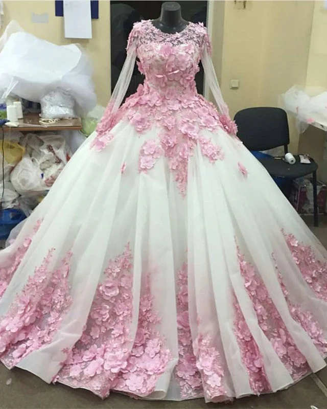 Wedding Dresses with Sheer Panels and Beaded Trim and Embroidered Paisley Patterns and Ruffled Hem and Belt and Embroidered Floral Patterns for a Sultry and Exotic LookPink Floral Flowers Long Sleeves Organza Wedding Dresses Ball Gowns Wedding Dresses with Sheer Panels and Beaded Trim and Embroidered Paisley Patterns and Ruffled Hem and Belt and Embroidered Floral Patterns for a Sultry and Exotic LookPink Floral Flowers Long Sleeves Organza Wedding Dresses Ball Gowns