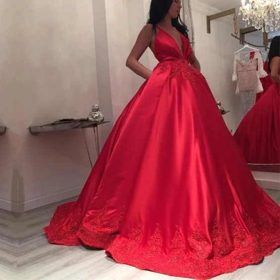 Empire Waist Wedding Dresses with Satin Ribbon for a Flattering FitPrincess Prom Dresses Deep V-neck Long Satin Ball Gowns Wedding Dresses Lace Appliques cg15618 Empire Waist Wedding Dresses with Satin Ribbon for a Flattering FitPrincess Prom Dresses Deep V-neck Long Satin Ball Gowns Wedding Dresses Lace Appliques cg15618