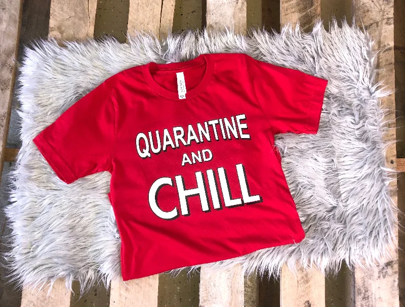 Women's T - shirt with a burnout geometric patternQuarantine & Chill Tee