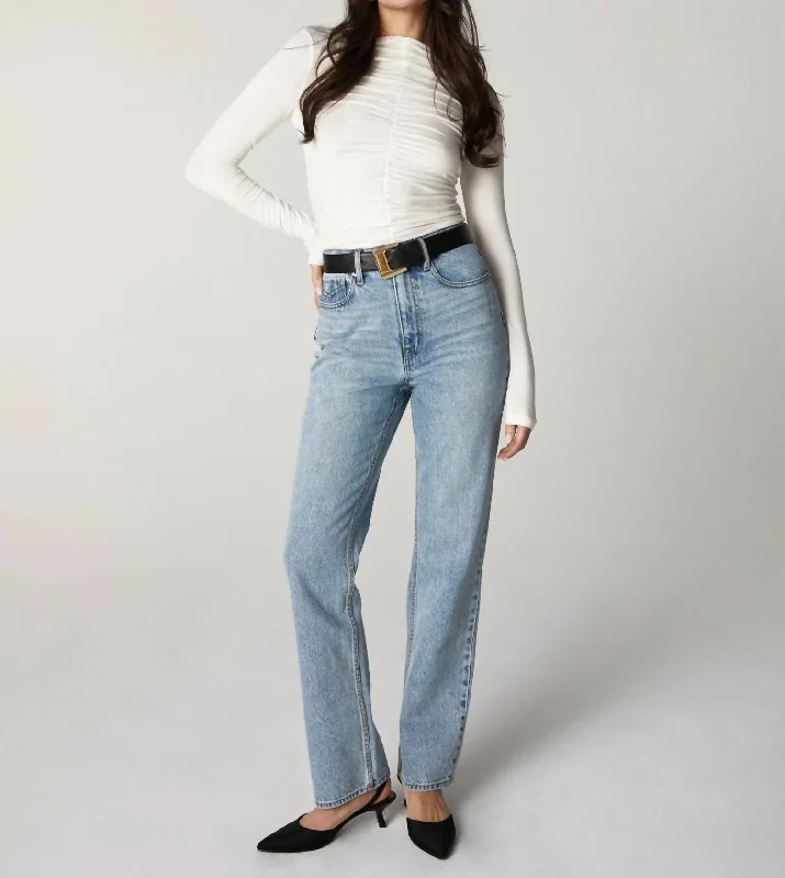 Polyester blend pants for women in durabilityRae High Rise Straight In Nostalgia