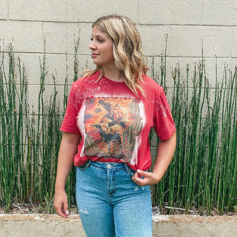 Cable knit women's T - shirt with a beltRide It Like You Stole It Bleached Tee