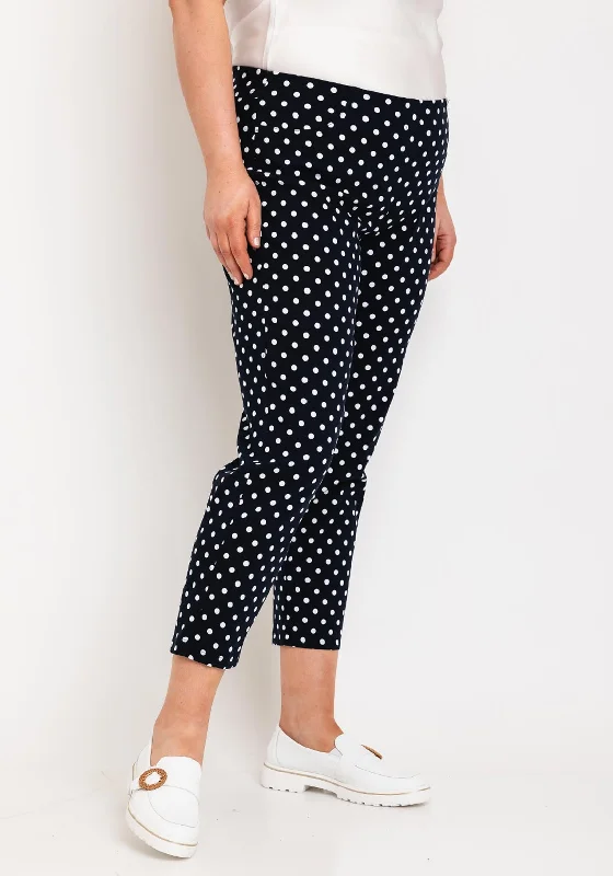 Striped wide leg pants for women in a bold fashion statementRobell Bella 09 Polka Dot Slim Cropped Trousers, Navy Striped wide leg pants for women in a bold fashion statementRobell Bella 09 Polka Dot Slim Cropped Trousers, Navy