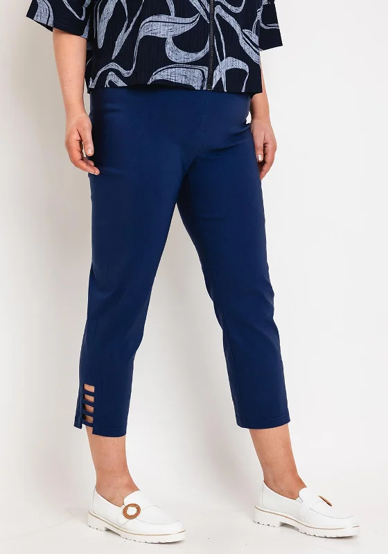 Distressed boyfriend jeans for women in a laid - back styleRobell Lena Slim Fit Stretch Cropped Trousers, Navy Blue Distressed boyfriend jeans for women in a laid - back styleRobell Lena Slim Fit Stretch Cropped Trousers, Navy Blue