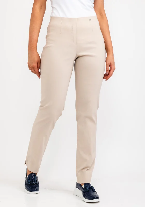 Patchwork wide leg denim pants for women in a creative and unique styleRobell Marie Full Length Slim Leg Trousers, Beige Patchwork wide leg denim pants for women in a creative and unique styleRobell Marie Full Length Slim Leg Trousers, Beige