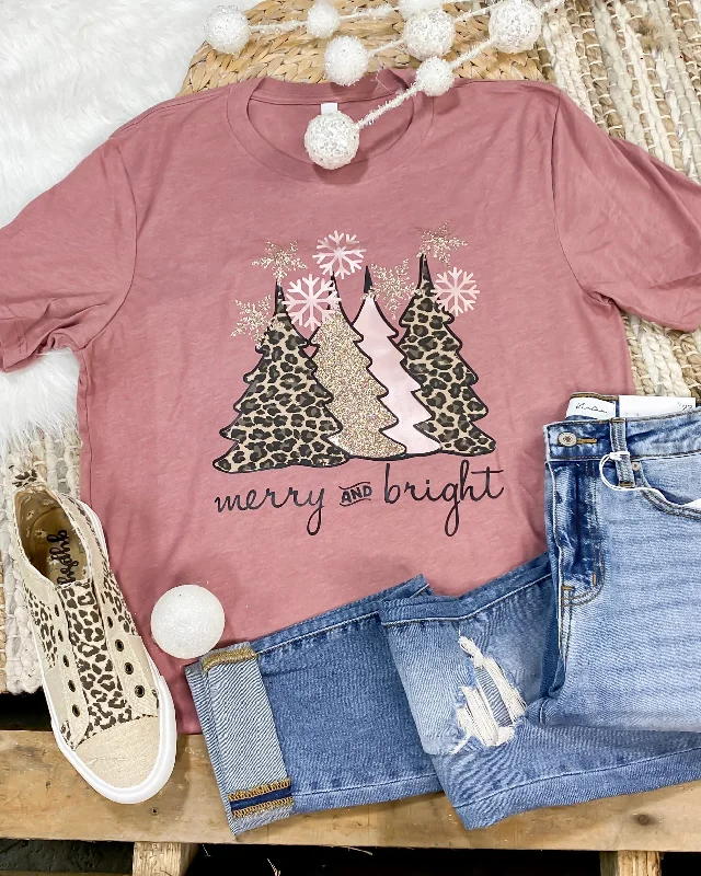 Women's T - shirt with a patch pocket and a button - down frontRose Gold Merry & Bright Tee