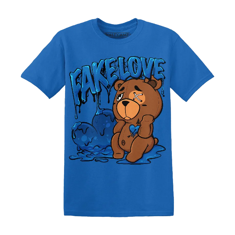 Women's T - shirt with a cropped and boxy fitNastyJamz Royal Reimagined 1s T Shirt Match Fake Love BER