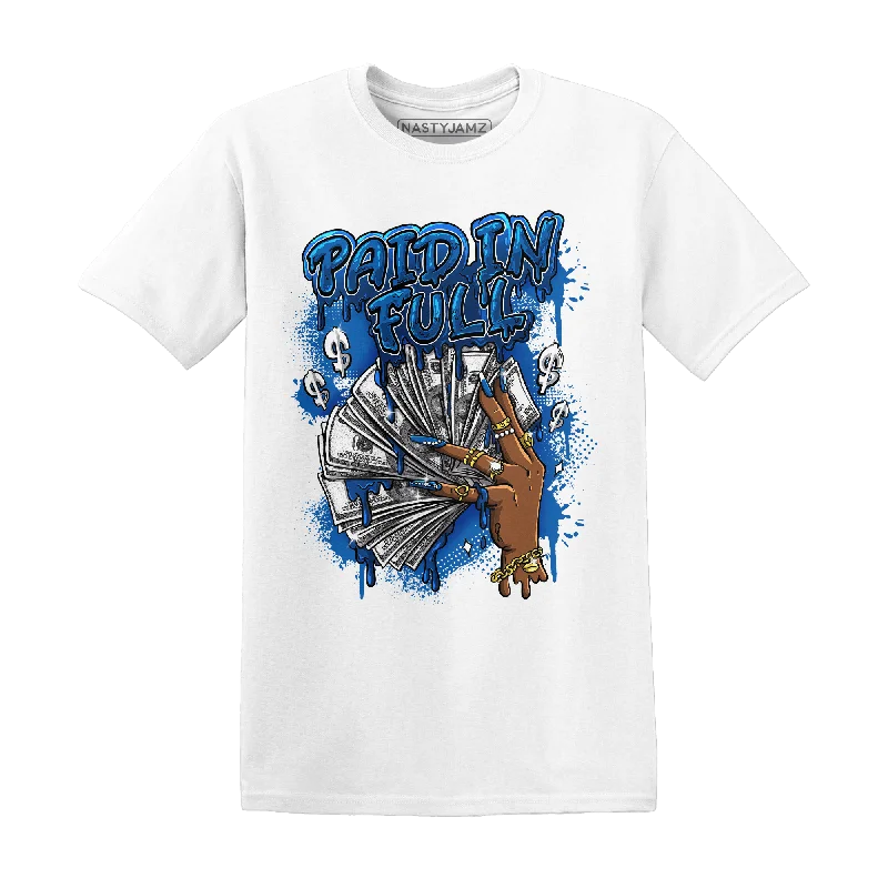 Women's T - shirt with a burnout patternNastyJamz Royal Reimagined 1s T Shirt Match Paid In Full